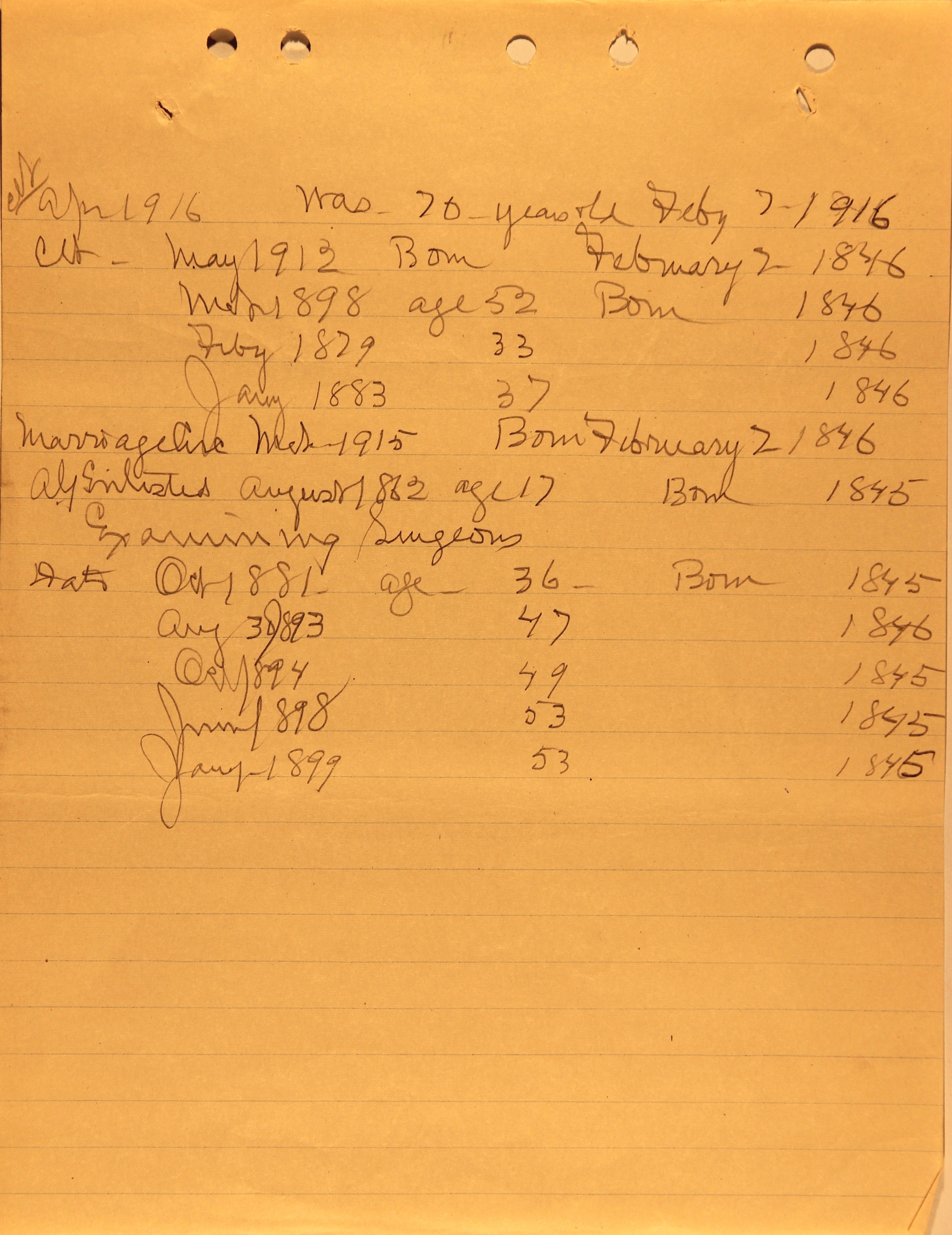 Documentation for calculating a recruit's age