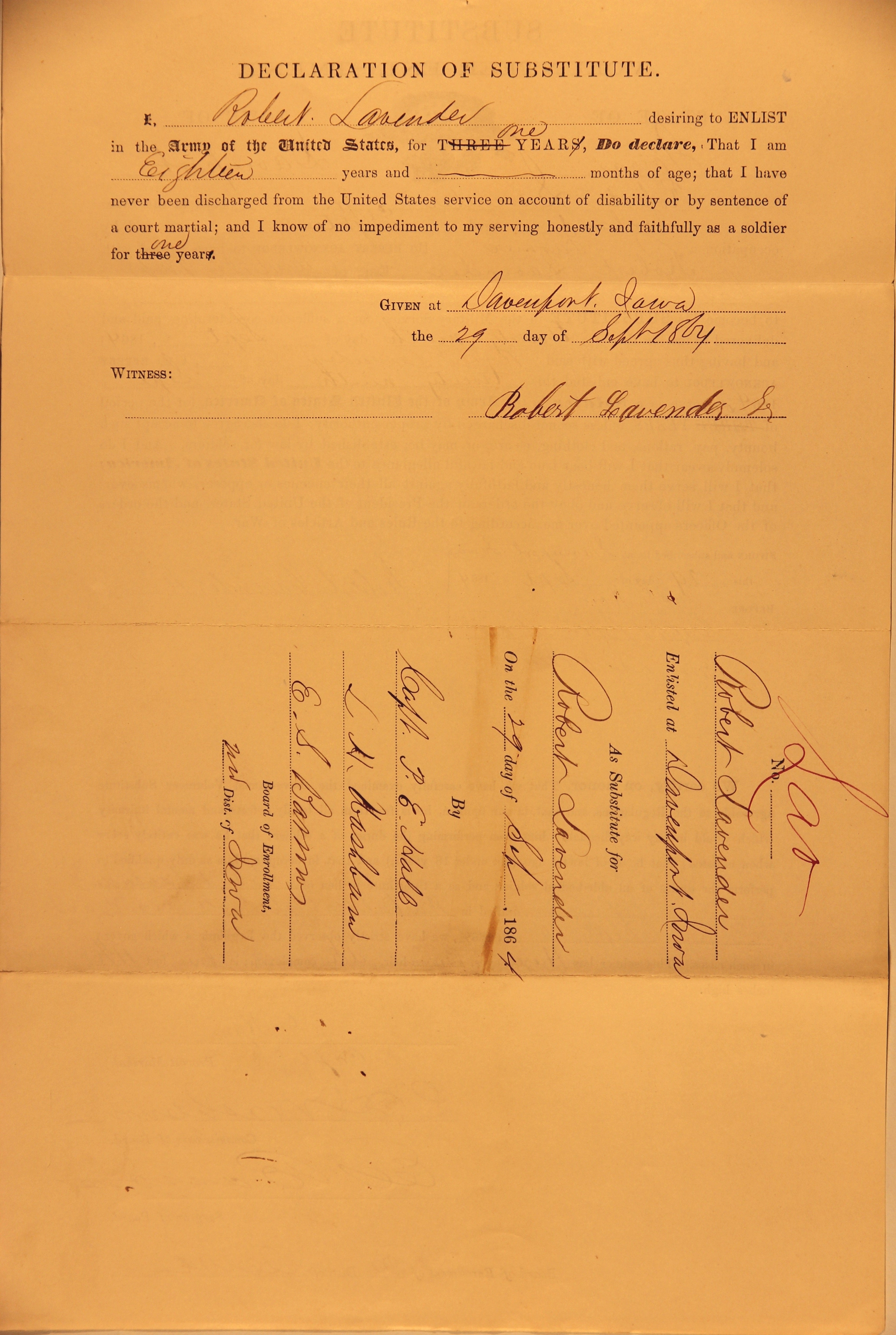 Image of the Declaration of Substitute form accompanying the previous slide