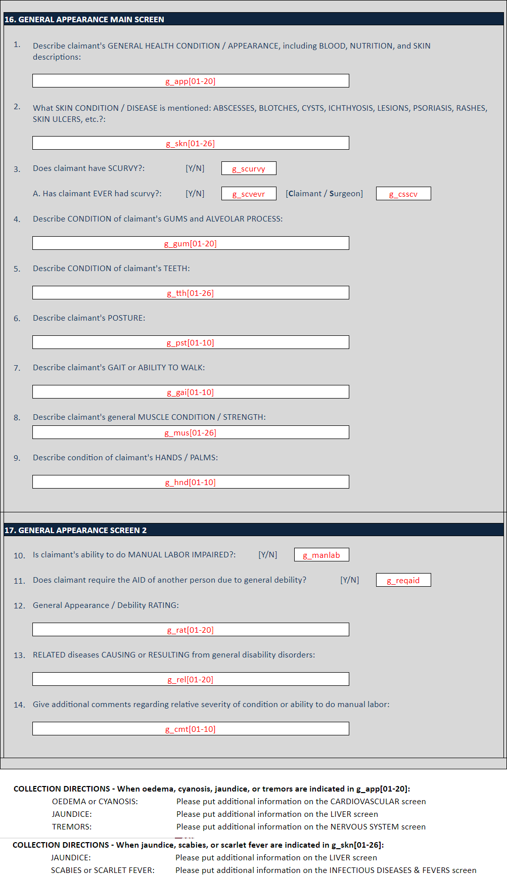 Image of the Union Army Data general data entry screen