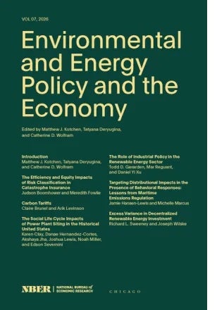 Environmental and Energy Policy and the Economy, volume 7