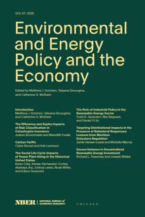 Environmental and Energy Policy and the Economy, volume 7 | NBER