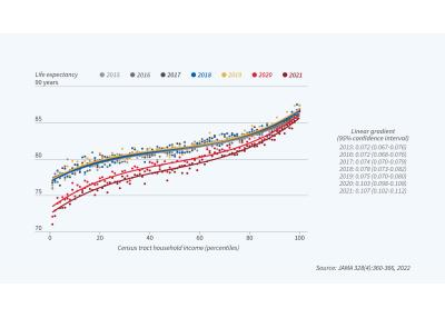 Income and COVID 19's Impact on Life Expectancy figure