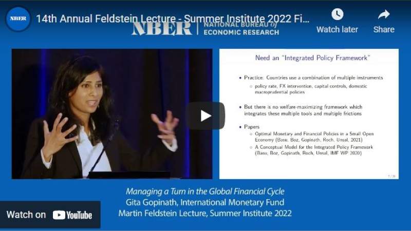 Gita Gopinath The 2022 Martin Feldstein Lecture: Managing a Turn in the Global Financial Cycle Primary tabs